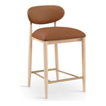 Riccio Vegan Leather Upholstered Stool in Cognac