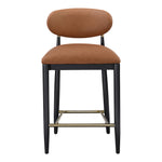 Riccio Vegan Leather Upholstered Stool in Cognac