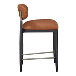 Riccio Vegan Leather Upholstered Stool in Cognac