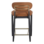 Riccio Vegan Leather Upholstered Stool in Cognac