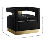 Armani Velvet Upholstered Accent Chair in Black