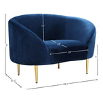 Ritz Velvet Upholstered Chair in Navy