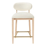 Riccio Vegan Leather Upholstered Stool in Cream