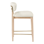 Riccio Vegan Leather Upholstered Stool in Cream