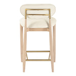 Riccio Vegan Leather Upholstered Stool in Cream