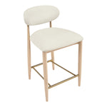 Riccio Vegan Leather Upholstered Stool in Cream