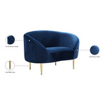 Ritz Velvet Upholstered Chair in Navy