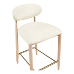 Riccio Vegan Leather Upholstered Stool in Cream