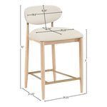 Riccio Vegan Leather Upholstered Stool in Cream