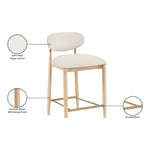 Riccio Vegan Leather Upholstered Stool in Cream