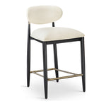 Riccio Vegan Leather Upholstered Stool in Cream