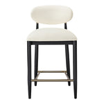 Riccio Vegan Leather Upholstered Stool in Cream
