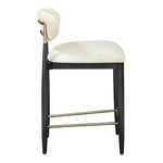 Riccio Vegan Leather Upholstered Stool in Cream