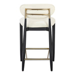 Riccio Vegan Leather Upholstered Stool in Cream