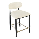 Riccio Vegan Leather Upholstered Stool in Cream