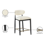 Riccio Vegan Leather Upholstered Stool in Cream