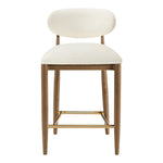 Riccio Vegan Leather Upholstered Stool in Cream
