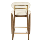 Riccio Vegan Leather Upholstered Stool in Cream