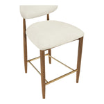 Riccio Vegan Leather Upholstered Stool in Cream