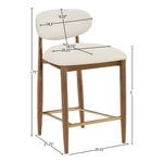 Riccio Vegan Leather Upholstered Stool in Cream