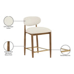 Riccio Vegan Leather Upholstered Stool in Cream
