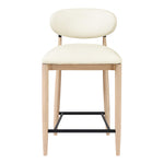 Riccio Vegan Leather Upholstered Stool in Cream