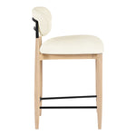 Riccio Vegan Leather Upholstered Stool in Cream
