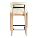 Riccio Vegan Leather Upholstered Stool in Cream