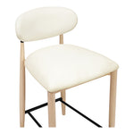 Riccio Vegan Leather Upholstered Stool in Cream