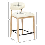 Riccio Vegan Leather Upholstered Stool in Cream