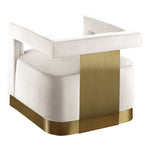 Armani Velvet Upholstered Accent Chair in Cream