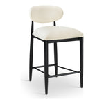 Riccio Vegan Leather Upholstered Stool in Cream
