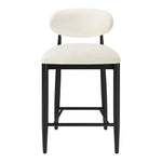 Riccio Vegan Leather Upholstered Stool in Cream