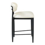 Riccio Vegan Leather Upholstered Stool in Cream