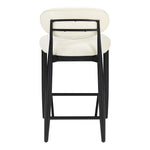 Riccio Vegan Leather Upholstered Stool in Cream