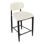 Riccio Vegan Leather Upholstered Stool in Cream