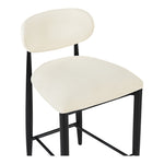 Riccio Vegan Leather Upholstered Stool in Cream