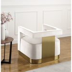 Armani Velvet Upholstered Accent Chair in Cream