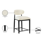 Riccio Vegan Leather Upholstered Stool in Cream