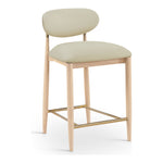Riccio Vegan Leather Upholstered Stool in Taupe