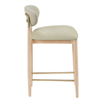 Riccio Vegan Leather Upholstered Stool in Taupe