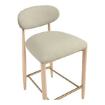 Riccio Vegan Leather Upholstered Stool in Taupe