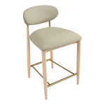 Riccio Vegan Leather Upholstered Stool in Taupe