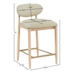 Riccio Vegan Leather Upholstered Stool in Taupe