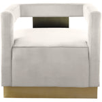 Armani Velvet Upholstered Accent Chair in Cream