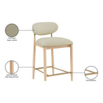 Riccio Vegan Leather Upholstered Stool in Taupe