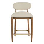 Riccio Vegan Leather Upholstered Stool in Beige