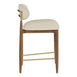 Riccio Vegan Leather Upholstered Stool in Beige