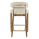 Riccio Vegan Leather Upholstered Stool in Beige