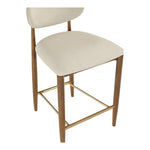 Riccio Vegan Leather Upholstered Stool in Beige
